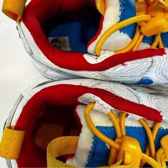 Nike Air Max 90 Toggle Slip On Kids Unisex White Yellow Blue Size 5C - Picture 8 of 12